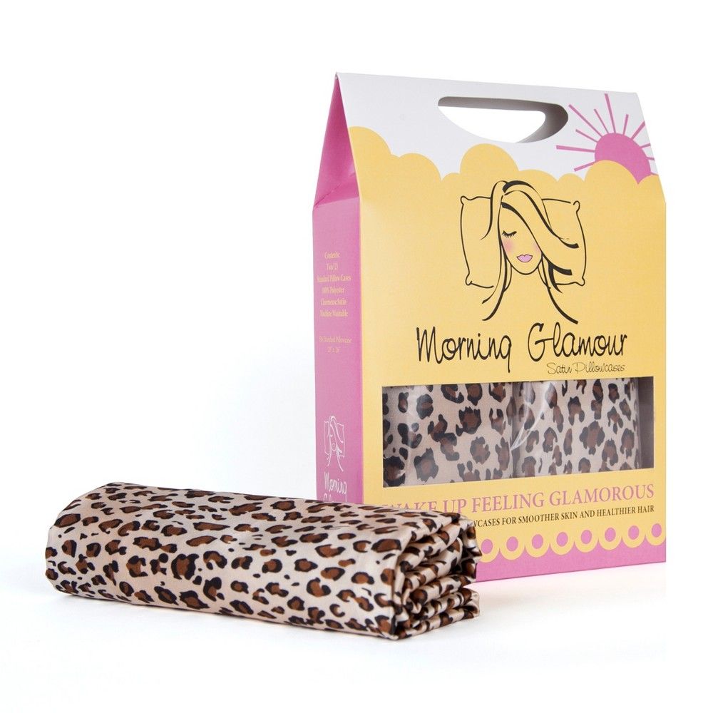 Standard 2pk 600 Thread Count Satin Printed Pillowcase Set Leopard - Morning Glamour | Target