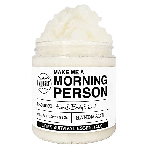 Mojo Spa Make Me a Morning Person Face and Body Scrub for Women and Men, Deep Moisturizing Facial and Full Exfoliating Skincare with Peppermint and Rosemary Scent, Sugar Based Exfoliator, 10 oz. | Amazon (US)