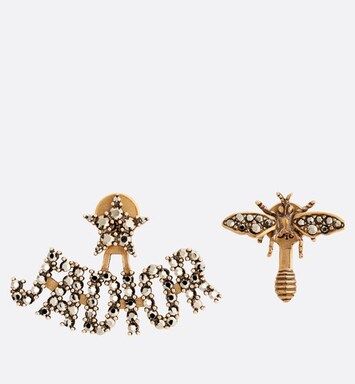 J'Adior Earrings Antique Gold-Finish Metal and Gold-Tone Crystals - Fashion Jewelry - Women's Fas... | Dior Beauty (US)