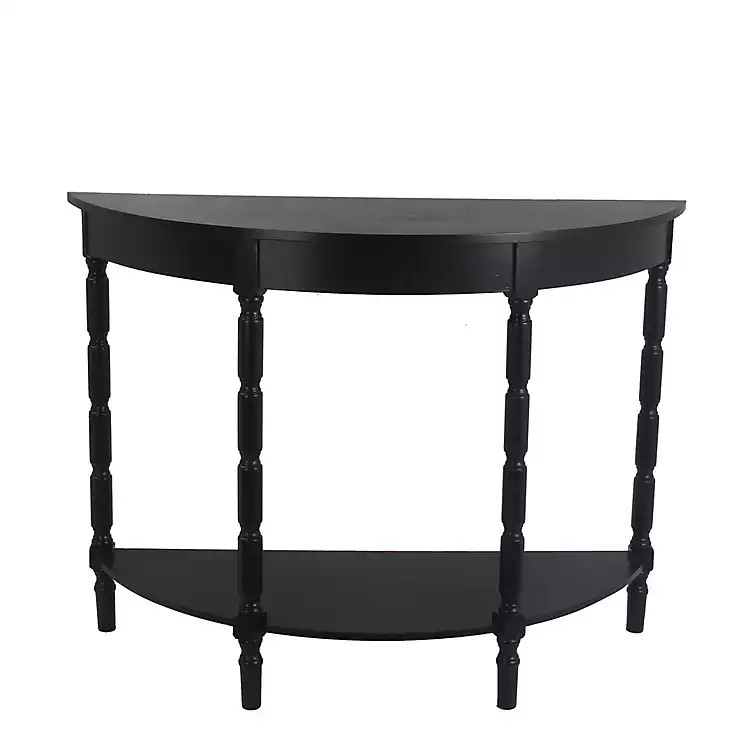 Black Half Round Wood Console Table | Kirkland's Home