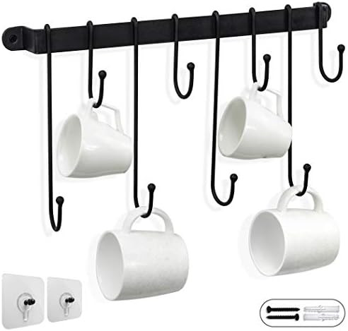 Coffee Mug Holder | Cup Rack (8-Hooks/17") Space Saver Organizer for Coffee Mug Wall Rack | Amazon (US)