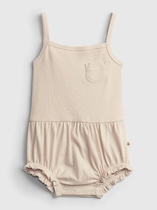 Baby 100% Organic Cotton Ribbed Knit Bubble One-Piece | Gap (US)