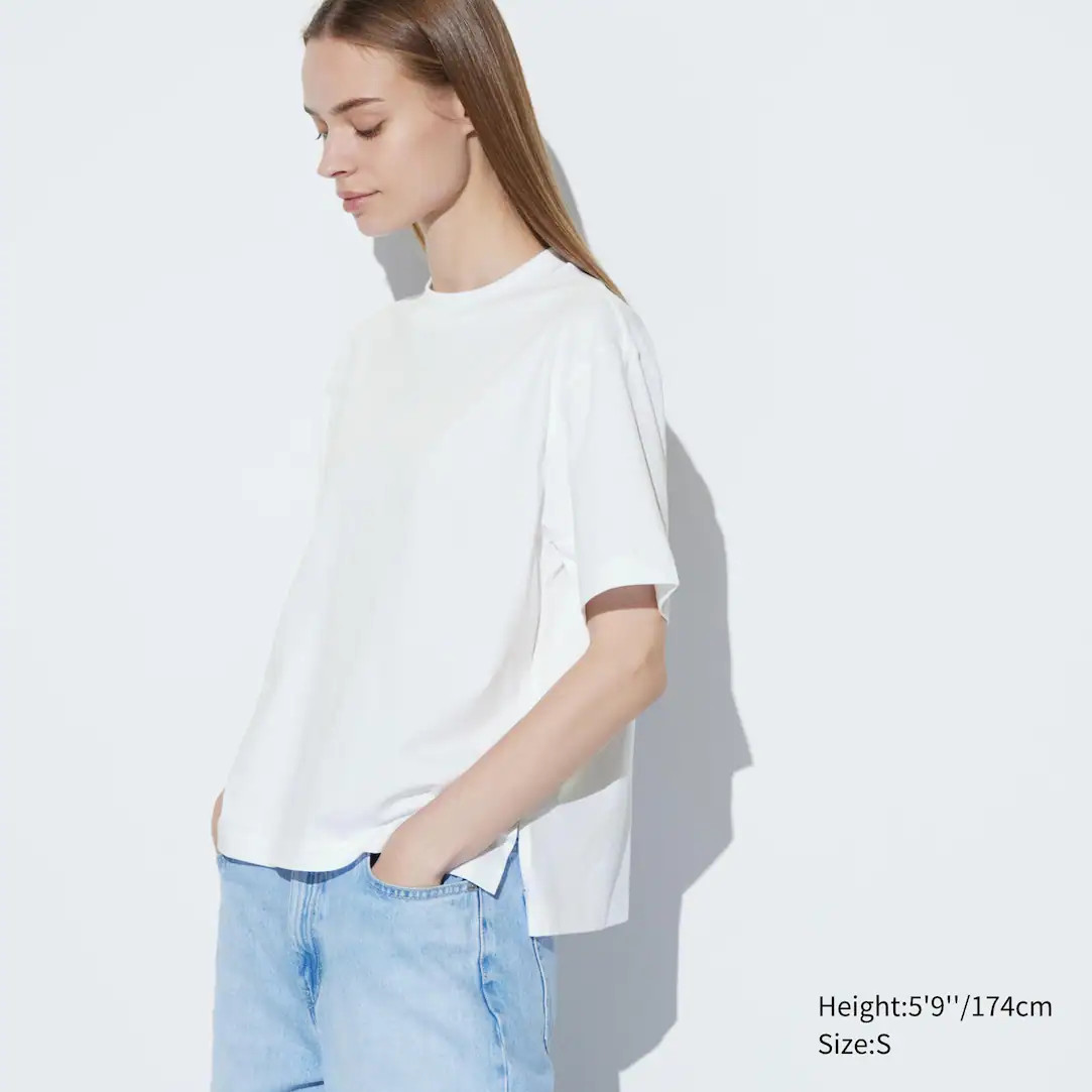 AIRISM COTTON CREW NECK SHORT SLEEVED T-SHIRT | UNIQLO (UK)