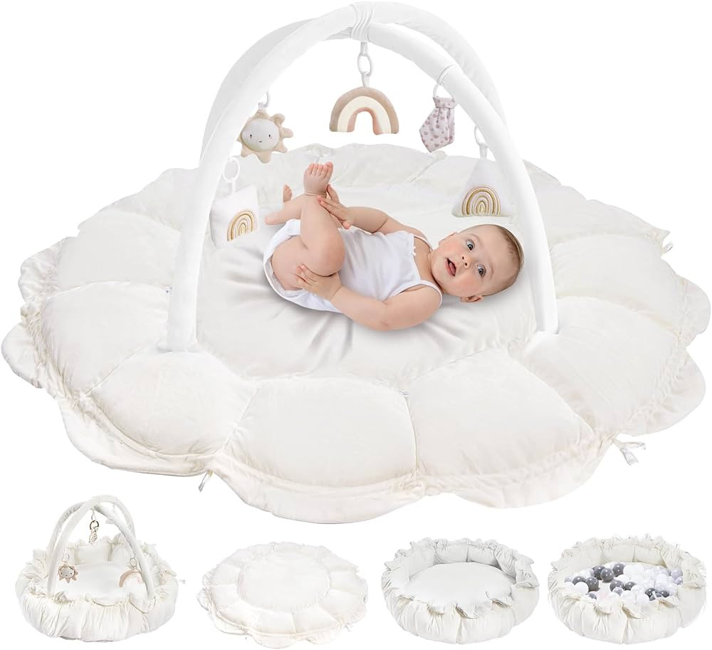 5-in-1 Convertible Baby Play Gym with 6 Toys, Tummy Time Mat for Sensory Development, Baby Activi... | Amazon (US)