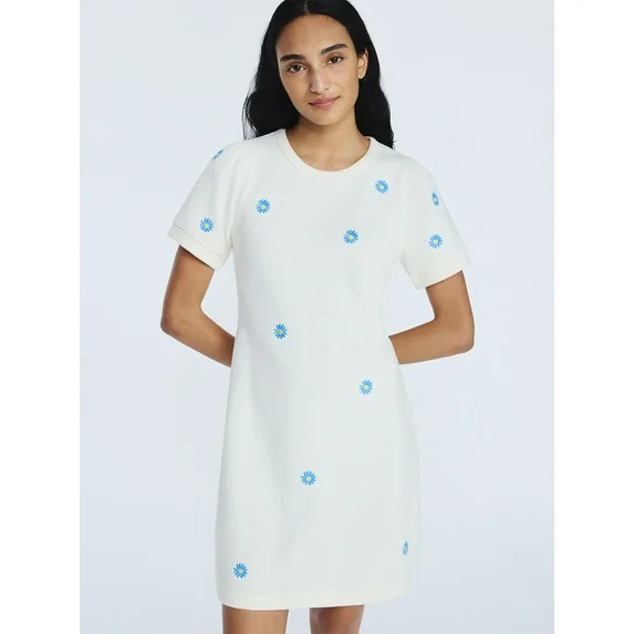 Free Assembly Women’s and Women's Plus Embroidered Mini Dress with Puff Sleeves, Sizes XS-4X | Walmart (US)