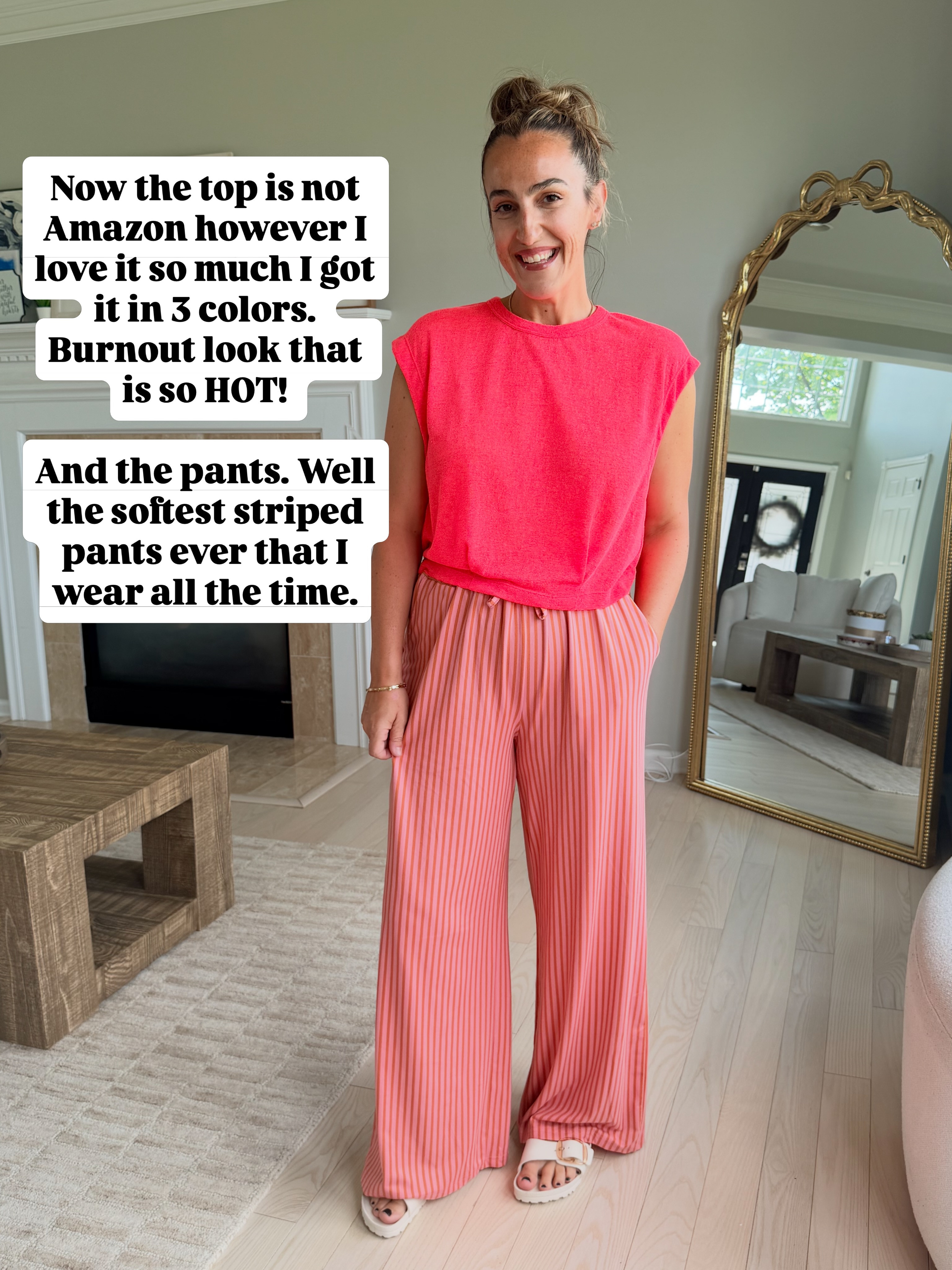Wearing a medium in all. This is a great business casual look. 

 #businesscasual #stripes #casualchic #LTKootd #LTKOver40 #LTKWorkwear