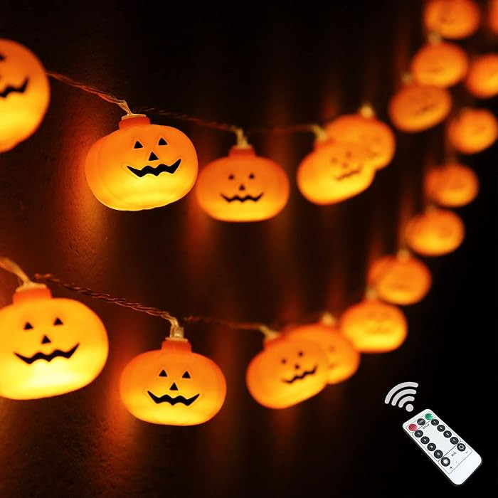 Runleo Halloween Lights Battery Operated, Pumpkin String Light Decorations | Amazon (US)