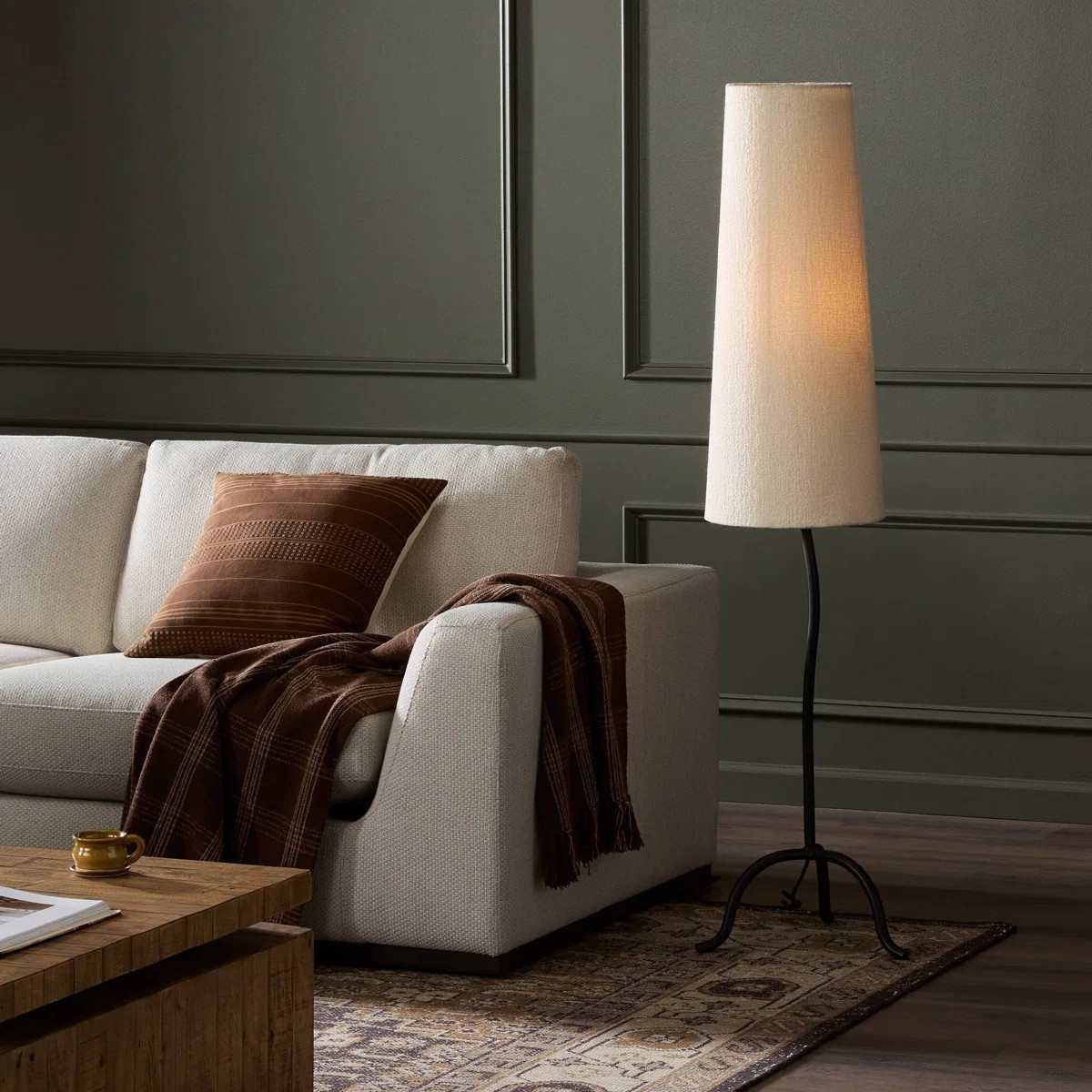 Selby 60'' Black Wrought Column Floor Lamp | Wayfair North America