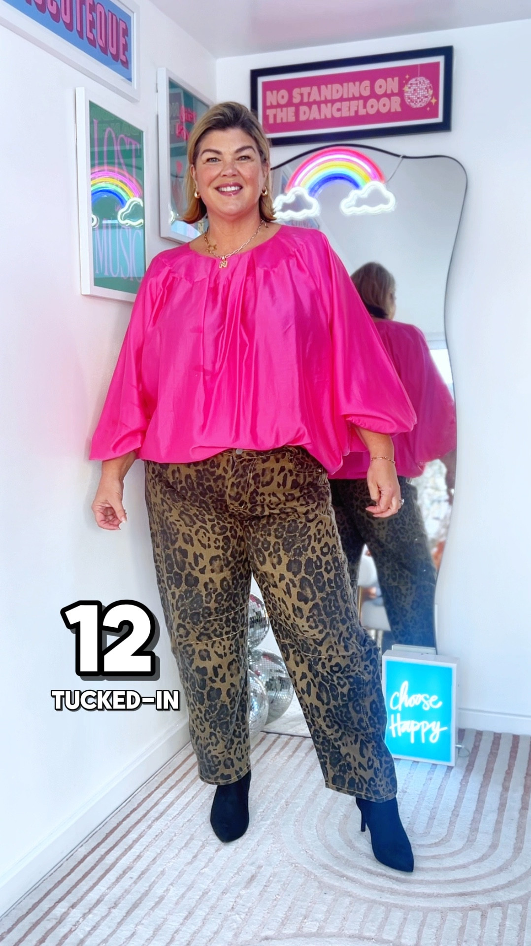 Which numbers do you like and not like? 👍🏼 👎🏽
I love doing this because when I first pop  something on and think yeah that's ok that... I look back and say to myself.... really? REALLY Neens....😂😂😂

So which numbers do you like and not like?
It's ok... I can take it. 

Okay want to state the obvious here...... Yes I know I have love handles, a big tummy and some fat one me.... Oh and don't forget to give the camel toe a mention!!!! 🤦🏻‍♀️😂💜 #iykyk 

If you want the outfit details and links straight to your DMs then simply pop the words "LINKS PLEASE" or "BIG PANTS" in the comments and voila.... like magic it will appear. If I've done it correctly 😜 please note some items are preloved or last season so @vinted and or @ebay_uk could be worth a look. 

Jeans @amazonuk @amazonfashion 
Boots @georgeatasda 
Bra @wacoaleurope at @freemans 

Tops are from...

1. @damartuk 
2. @peacocks_fashion 
3.  Vivance @freemans 
4. John Baner @freemans
5. @freemans 
6. @johnlewis (preloved)
7. @anthropologieeu 
8. Together @freemans 
9.  @freemans 
10. @peacocks_fashion 
11. @cosstores (preloved)
12. @cosstores (preloved)

Please note that some items were gifted and or a previous ad/collab. Some were also purchased new and or preloved. 

Love ya's,
💜
Neens

#animalprintplussize #animalprintjeans #learningstyles #letmeknowneens #letmekbow #rantsandbigpants #sizebyside #stylehasnosize #styleinspo #bodyacceptance #confidenceforwomen #FashionInspo #midlifefashion #midlifestyle #size18 #plussize #styleforall #midlifefashion #midlifestyle #over50style #over50andfabulous #over50fashion #midlifewomen #midlifeblogger #midsizestyle #midsizefashion #midsizeoutfits

#LTKuk #LTKplussize #LTKcurves