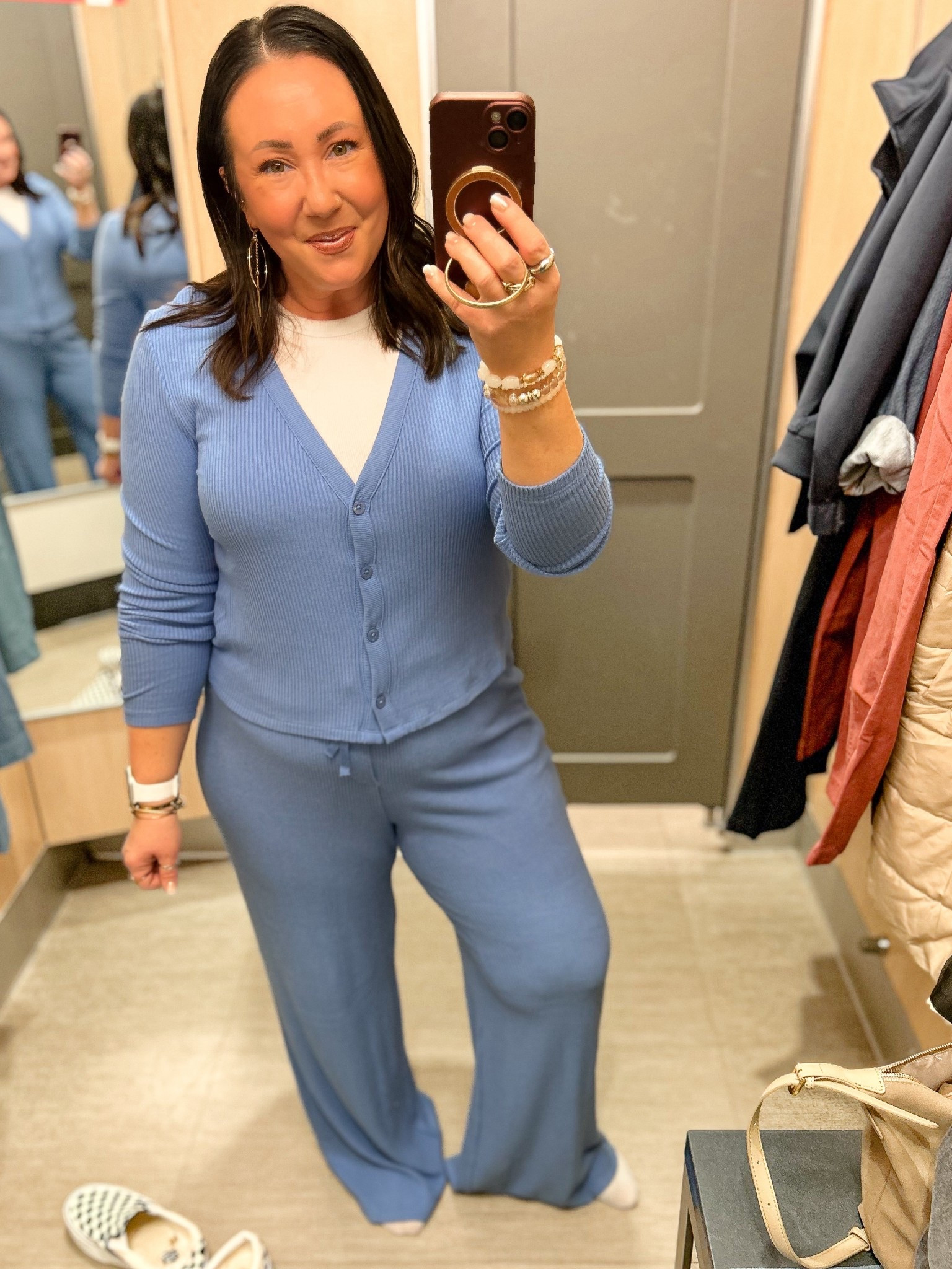 Ribbed matching pj sets at Target! XL top. Large pants. XL ribbed layering tank.  

#LTKmomlife #LTKMidsize #LTKOver40