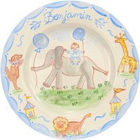 Birthday Plate Custom Personalized - Benjamin Plate, Childs Family Dinner Hand-Painted Circus, Elephant | Etsy (US)