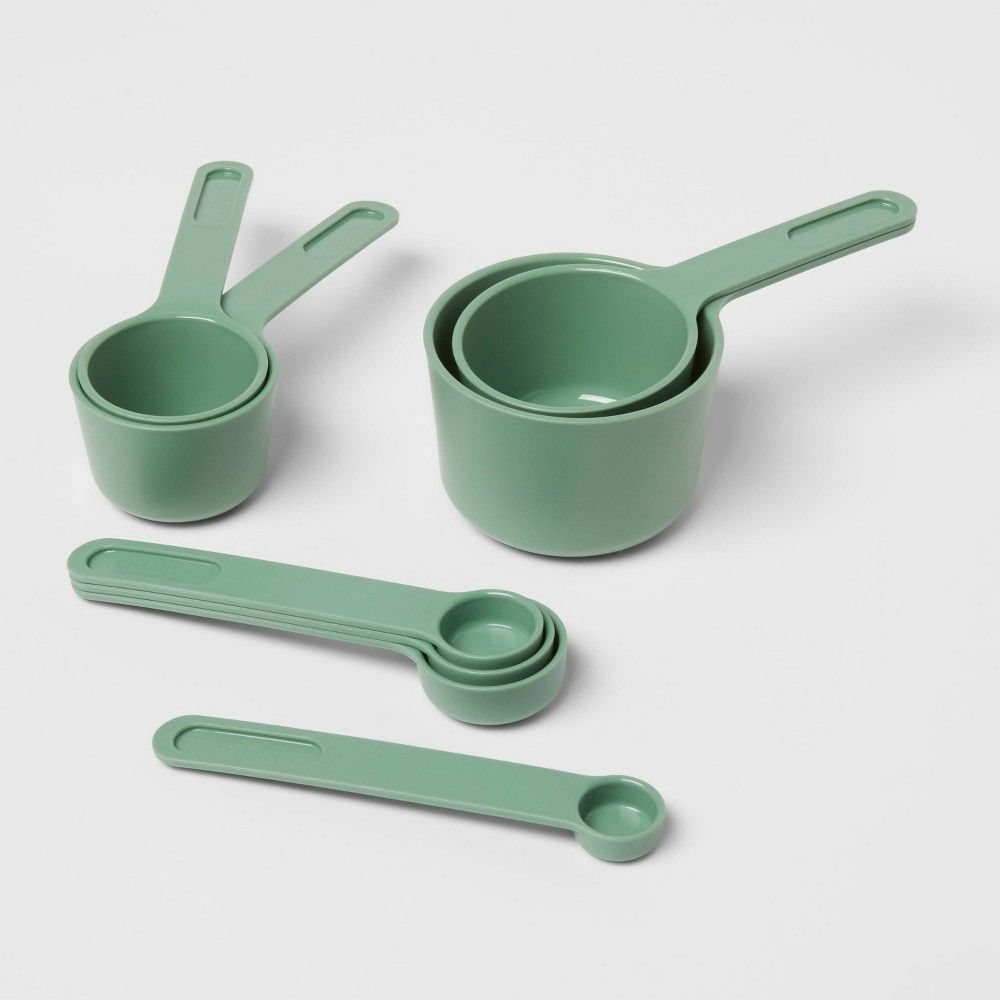8pc Plastic Measuring Cup Set Green - Room Essentials | Target