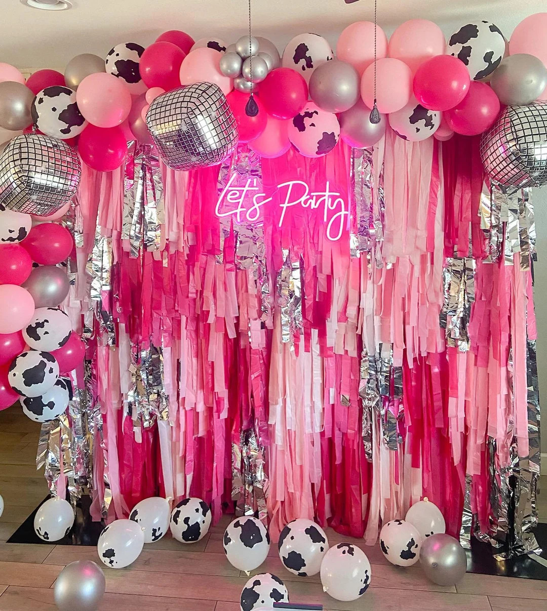 Pink Party Fringe Backdrop | Girly Party | Girly Bedroom Decor | Baby Shower | Bachelorette Party... | Etsy (US)