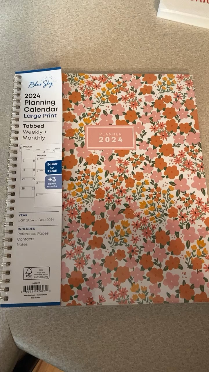 2024 Fly By 5x8 Weekly Monthly Planner - Blue Sky