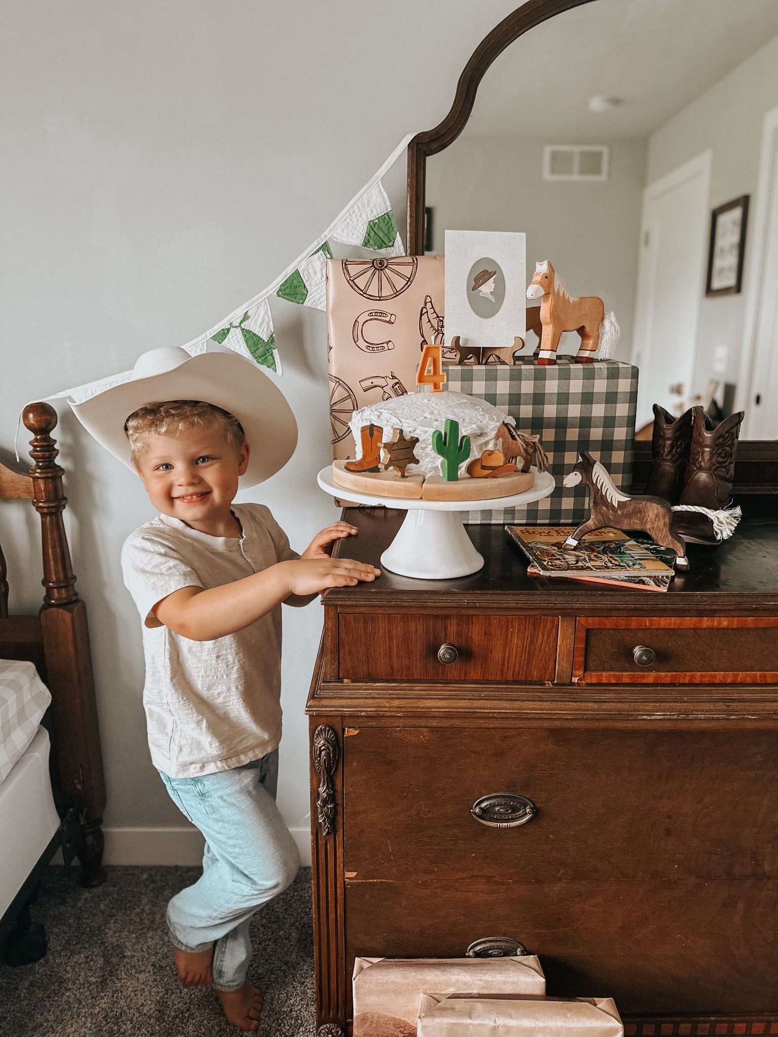 throwing a rodeo themed party for my son this weekend! It was so fun piecing things together so I thought I would share details! cake details: candle is from @threildonesshop on IG and the birthday ring with the cowboy pieces is linked below from Etsy! it’s kind of confusing so just let me know if you have any questions! 

my fourth rodeo / my first rodeo / cowboy party / western decor / birthday party themes / party theme / party decor / decorations / kids birthday party / fourth birthday theme / toddler boy 