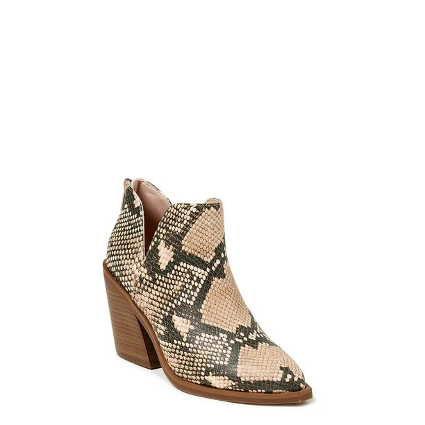 Time and Tru Women's Heeled Cut Out Ankle Boots - Walmart.com | Walmart (US)