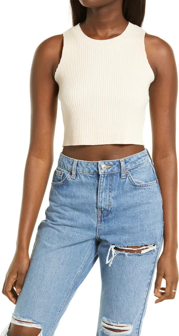 Wide Rib Cotton Blend Crop Tank Top | Nordstrom Rack