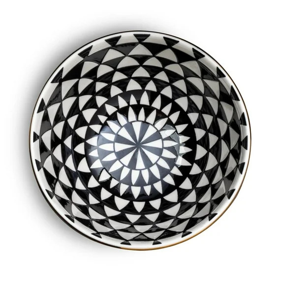 Thyme & Table Medallion Ceramic Bowl Black and White | Walmart (US)