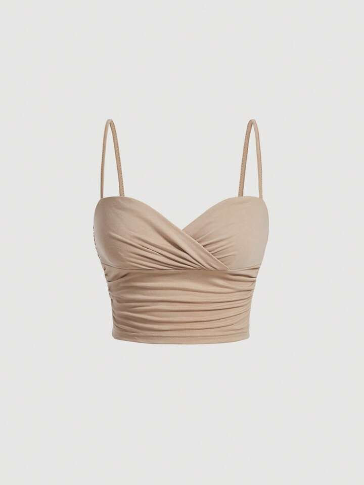 SHEIN MOD Solid Ruched Cami Top | SHEIN