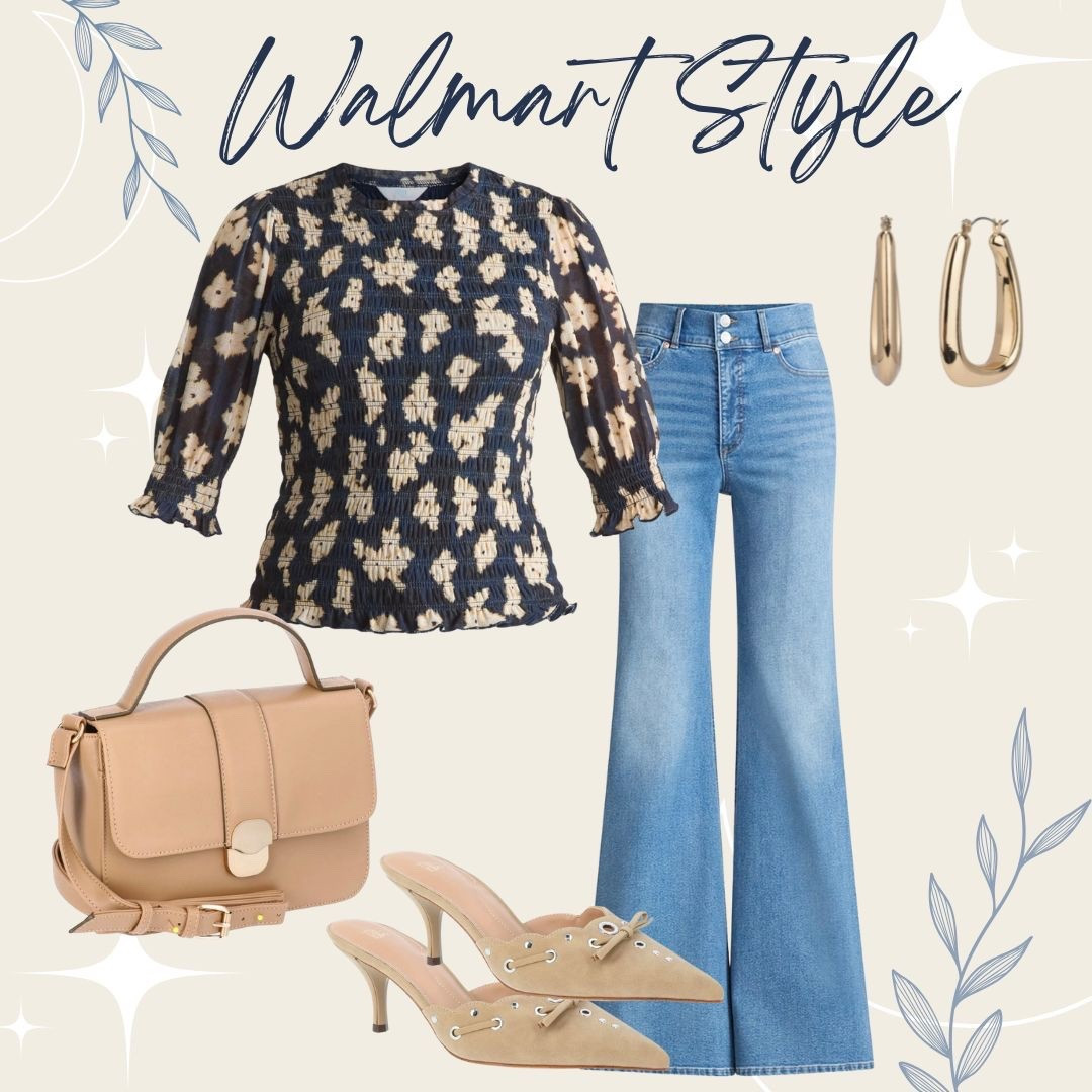 Walmart style outfit inspiration! Time and tru mesh top paired with Sofia Vergara jeans and time and tru studded heels. 

#LTKStyleTip #LTKWorkwear #LTKFindsUnder50