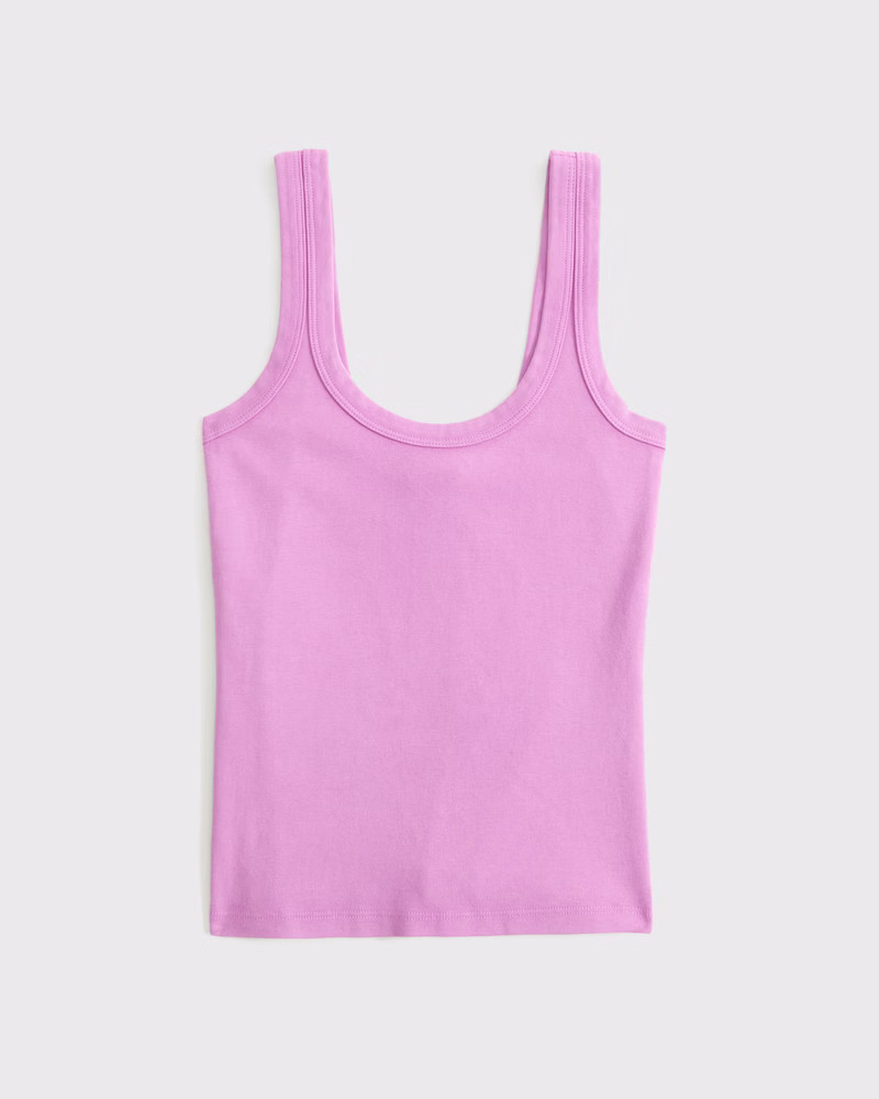 Vintage Rib Tuckable Scoopneck Tank | Abercrombie & Fitch (US)