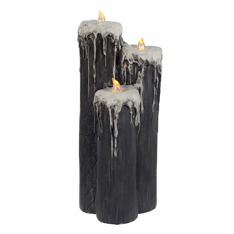 Witch Magic Pre-Lit Black Halloween Candles, 10" | At Home