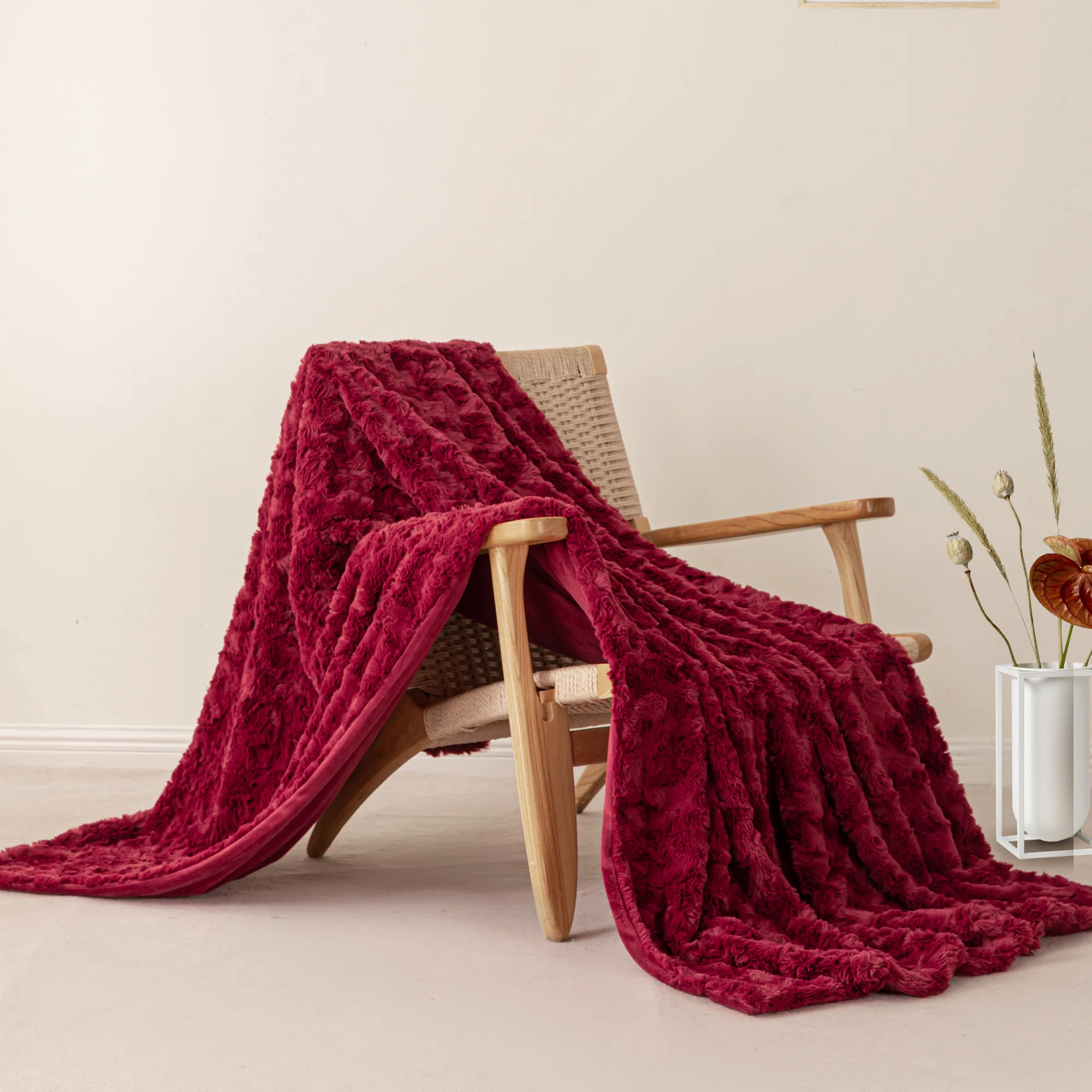 Brushed Faux Fur Throw / Blanket | Wayfair North America