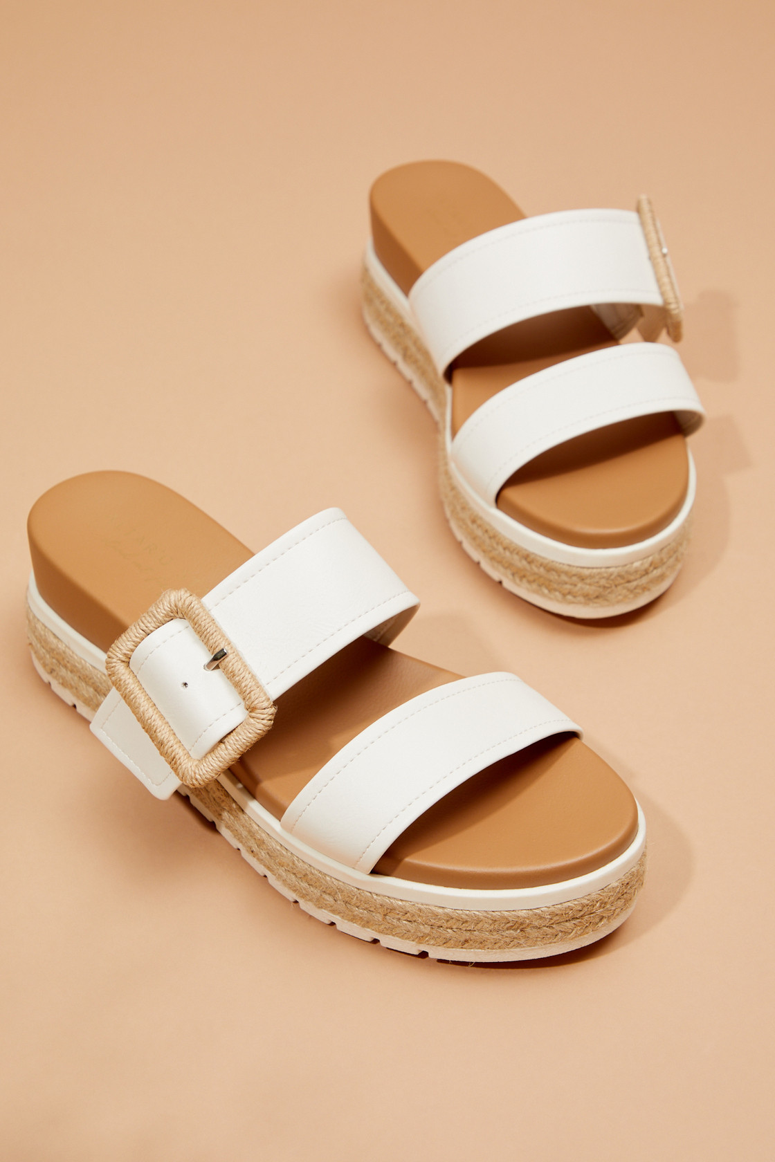 Carol Buckle Sandals in White | Altar'd State | Altar'd State