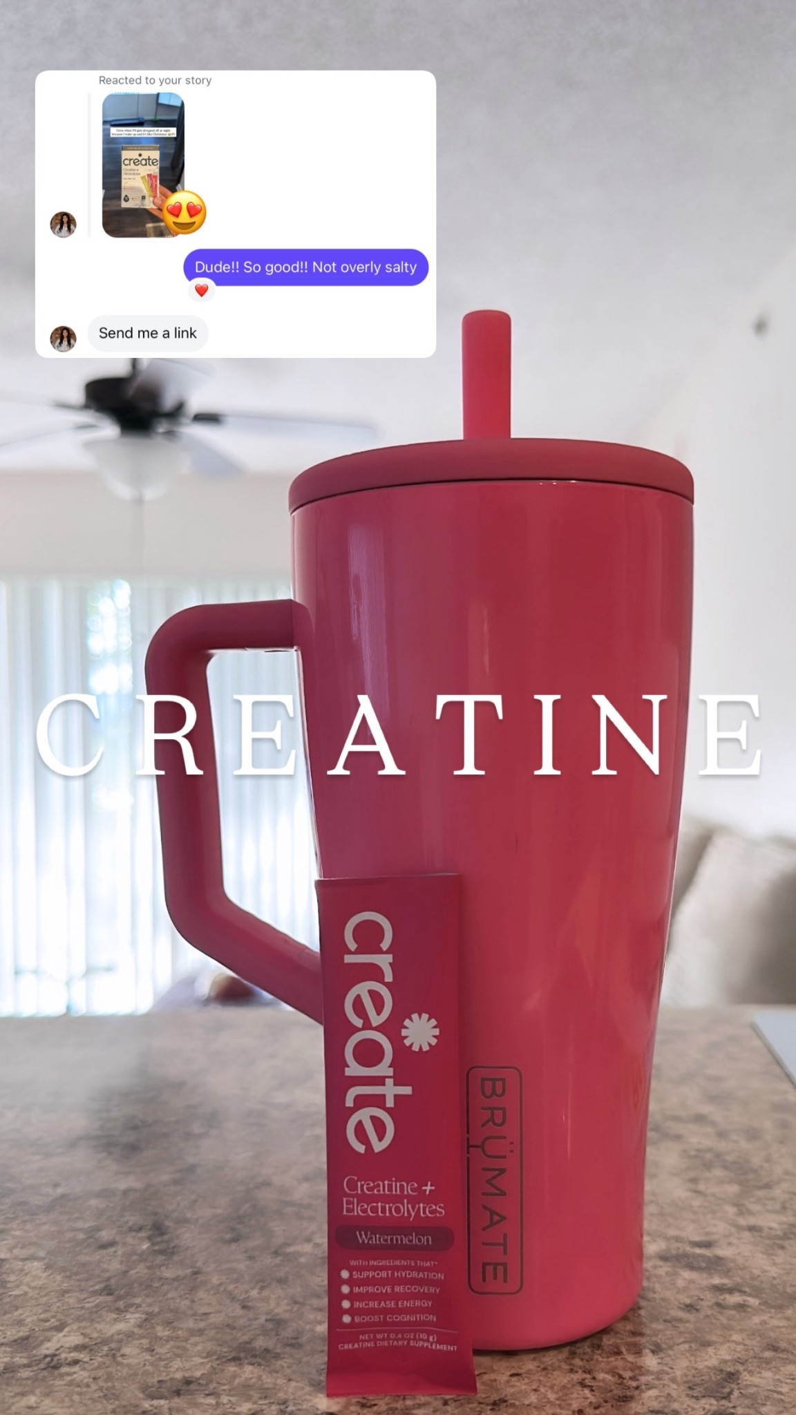 Create creatine & electrolytes packet! Watermelon flavor is 10/10
Creatine
Create 
Create creatine
Brumate 
Electrolytes 

#LTKmomlife #LTKfitnessgoals #LTKActive