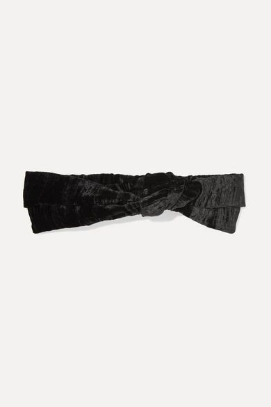 Rosetta Getty - Knotted Velvet Headband - Black | NET-A-PORTER (US)