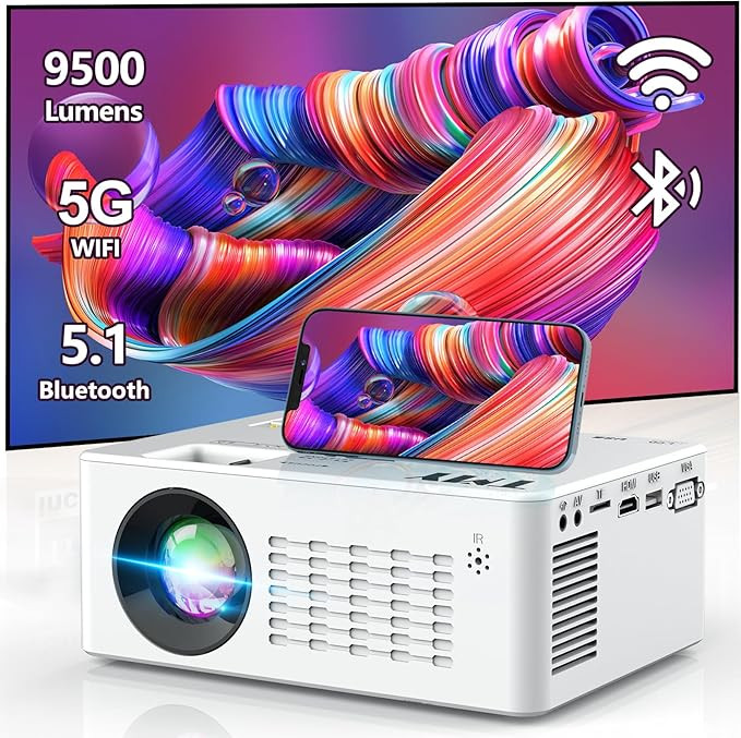 TMY 5G WiFi Projector with Bluetooth 5.1, 9500 Lumens HD Movie Projector, 1080P Supported Mini Pr... | Amazon (US)