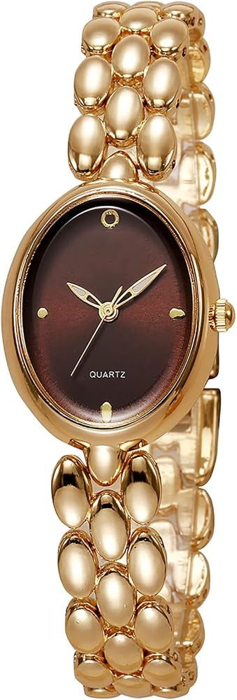 Women\u2019s Oval Bracelet Watch \u2013 Minimalist Beaded Link Watch, Lightweight Oval Dial, Quar... | Amazon (US)