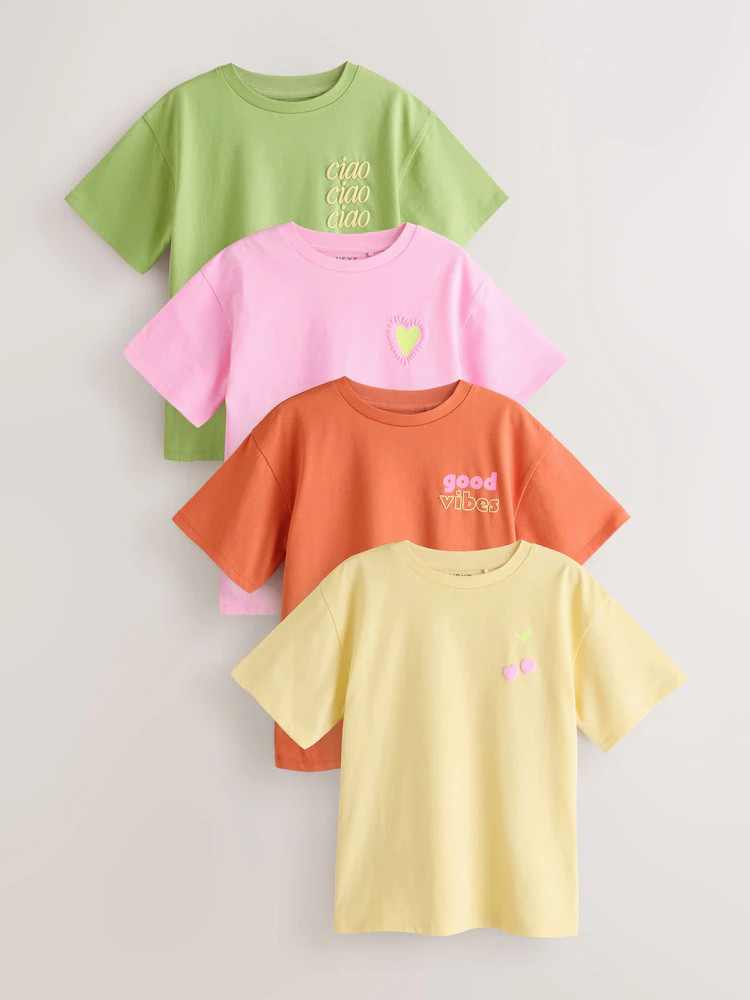 Bright Oversized Graphic T-Shirts 4 Pack (3-16yrs) | Next US