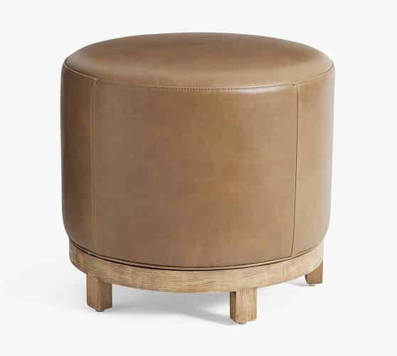 Jake Leather Swivel Stool | Pottery Barn CA