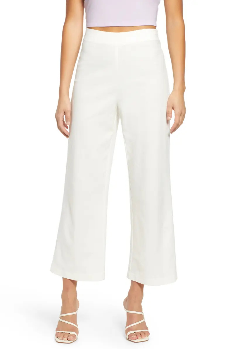 Mally Linen Blend Crop Pants | Nordstrom
