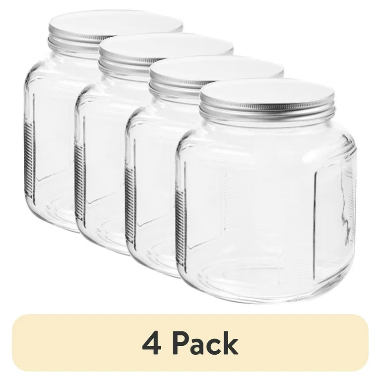 (4 pack) Anchor Hocking Glass Cracker Jar with Lid, 2 Quart, Best Used for Kitchen Organization a... | Walmart (US)