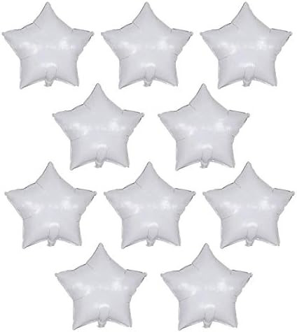 18 Inch White Star Balloons Foil Balloons Mylar Balloons for Party Decorations Balloons,Pack of 10 | Amazon (US)