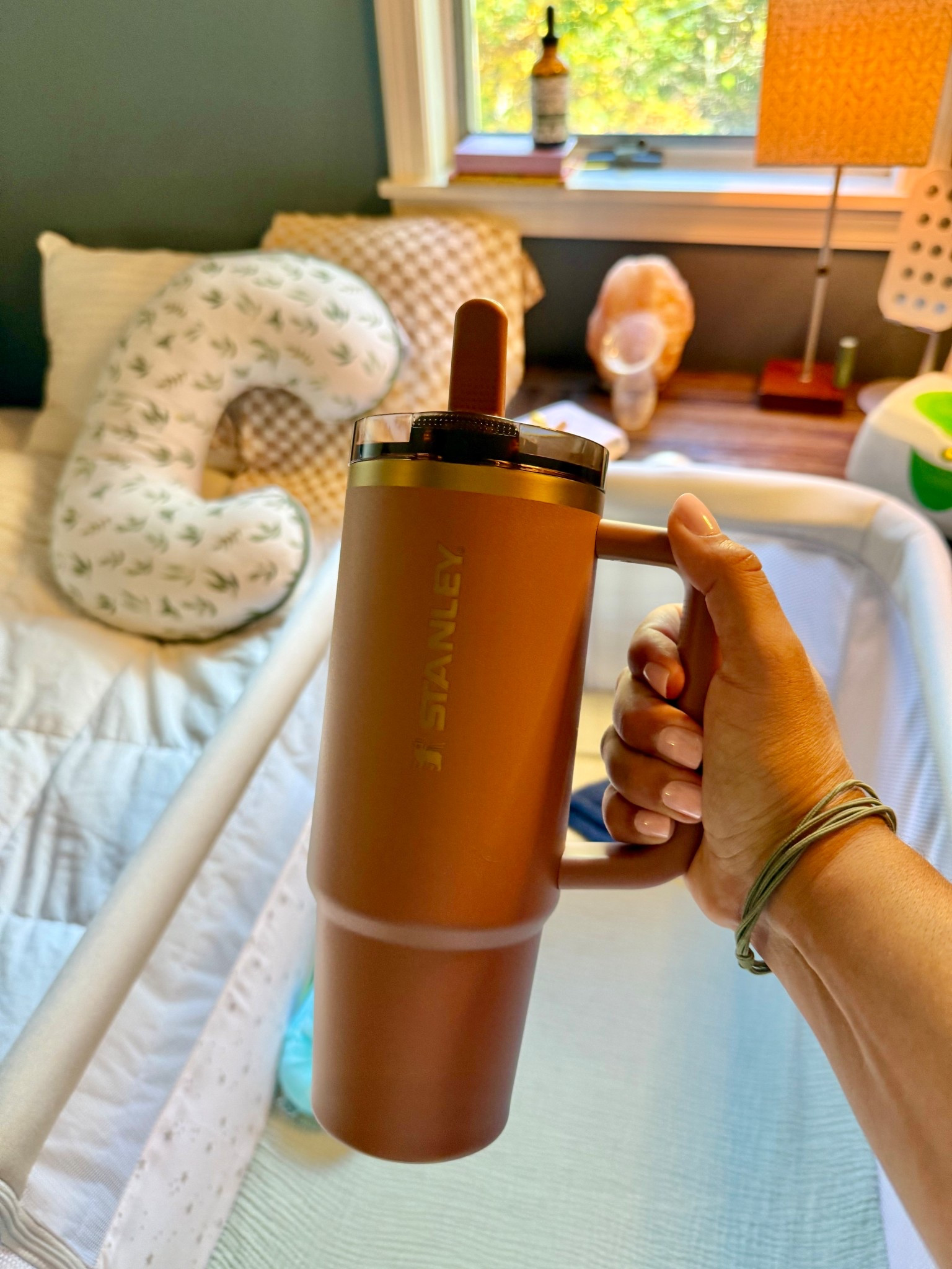 I just had a baby, so this Stanley Quencher in Mocha Latte from the Crisp Start Collection has been living on my nightstand. It’s leak-proof, easy to clean with a removable spout, and keeps my water cold through every late-night feeding.
#Stanley1913Partner @Stanley_brand

#LTKSeasonal #LTKBaby #LTKHome