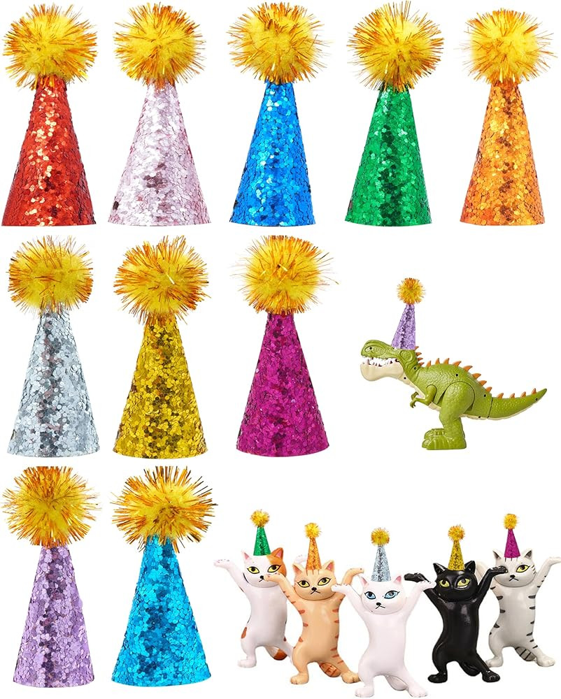 PET SHOW Mini Birthday Party Hats for Stuffed Animal Figures Tiny Hats for Crafts Holiday Cake To... | Amazon (US)