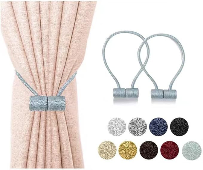 XDerlin Curtain Tiebacks Clips VS Strong Magnetic Tie Band Home Office Decorative Drapes Weave Ho... | Amazon (US)