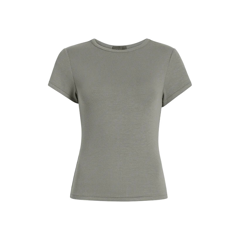 Slinky Rib Tee | Mocha | Nuuds US