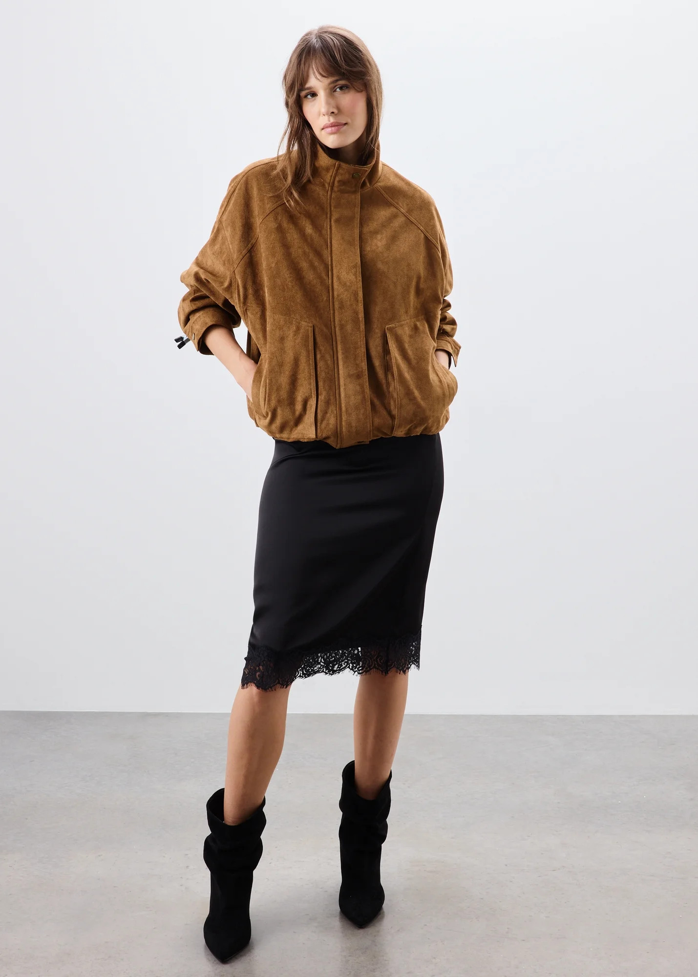 Tan Faux Suedette Bomber Jacket | Matalan (UK)