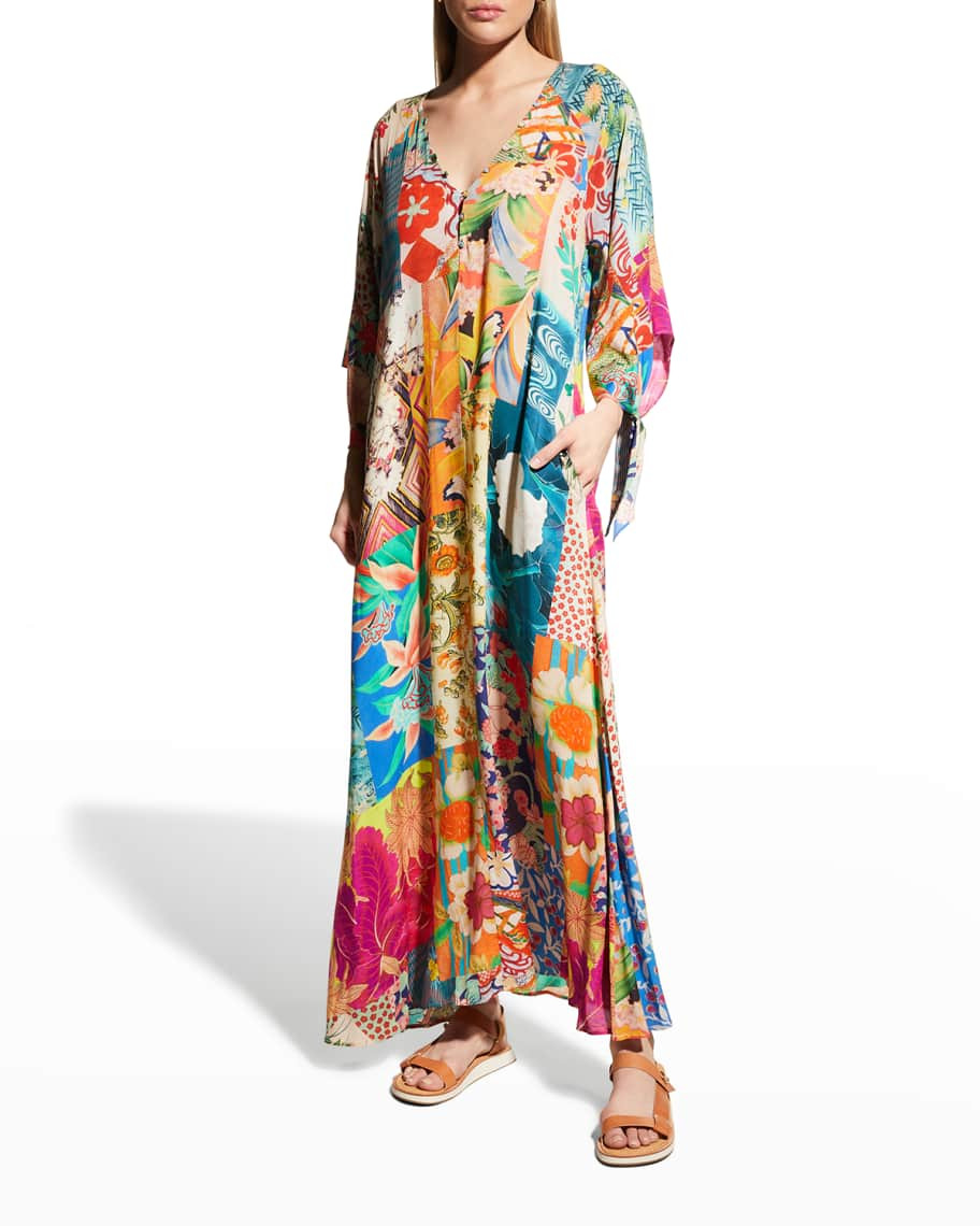 Johnny Was Gracie Long Printed Coverup Dress | Neiman Marcus