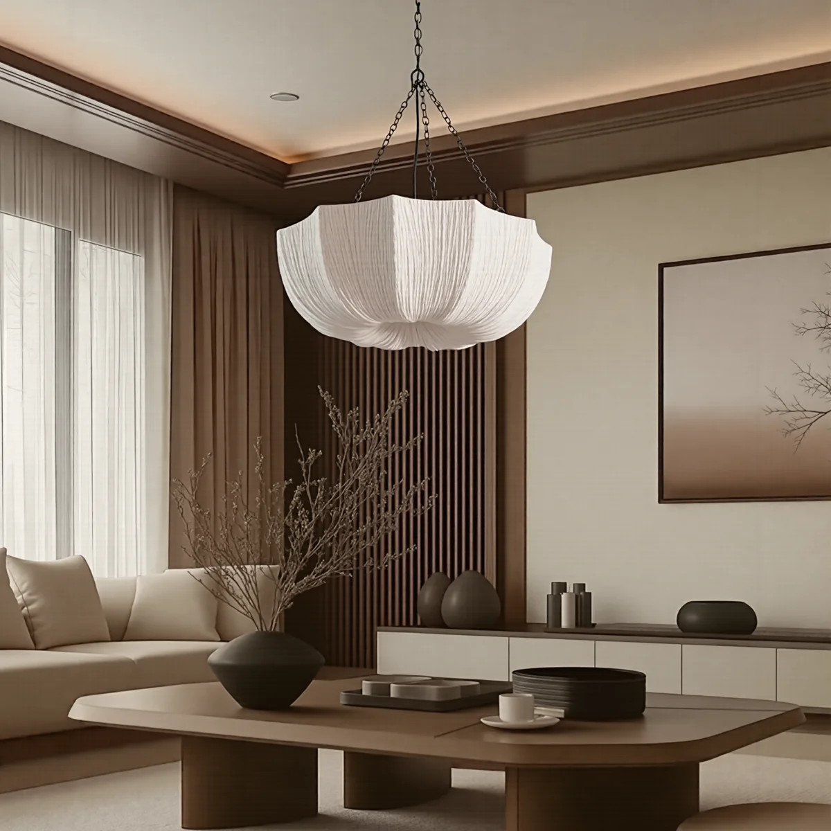 1 - Light Linen Bowl Shade Pendant | Wayfair North America