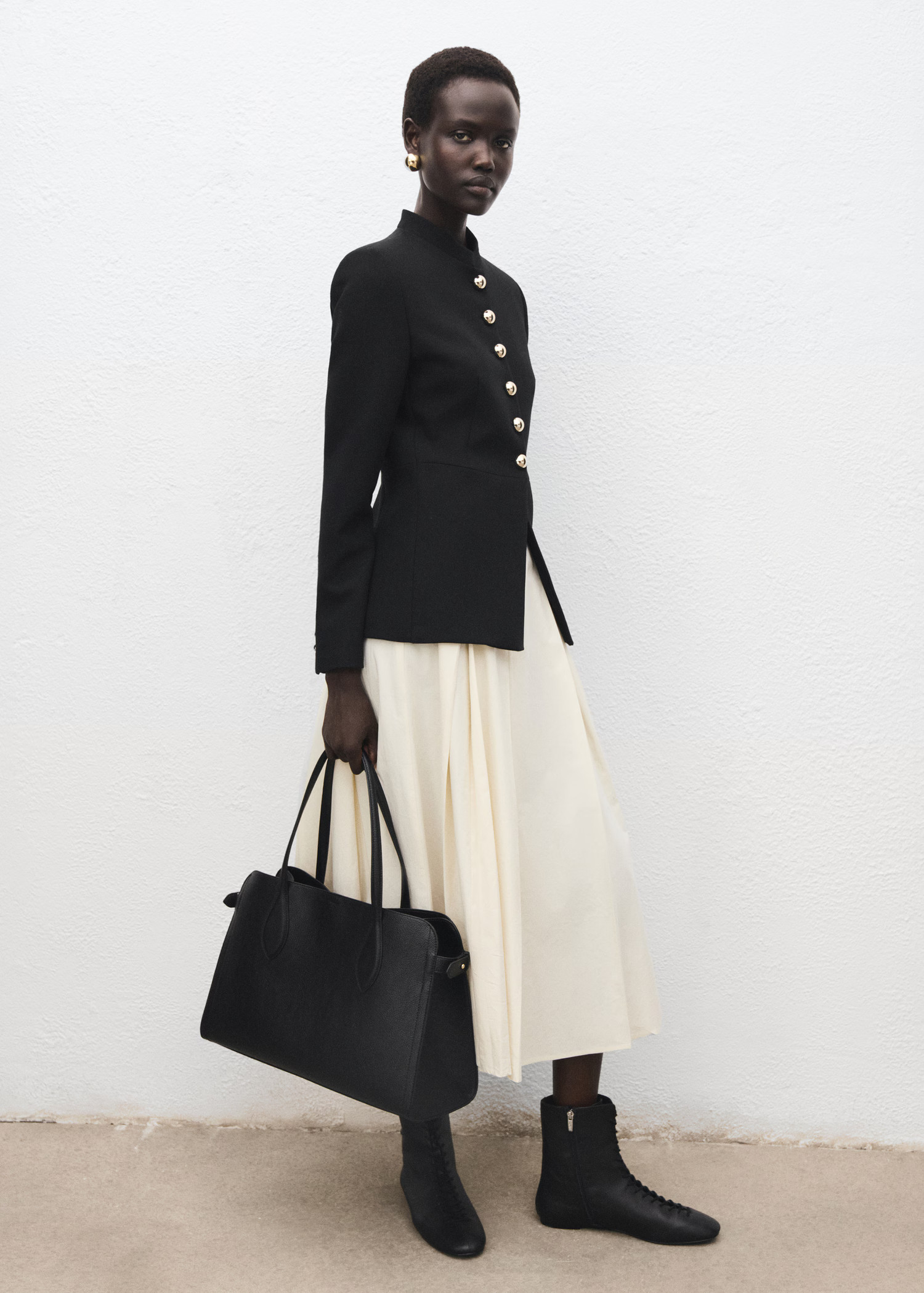 Jacket with jewel-button strip collar | Mango (US/MX/AU)