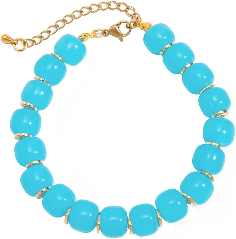 Colorful Chunky Bracelet for Women Summer Beach Jewelry Chunky Beaded Bracelet for Women Boho Chu... | Amazon (US)