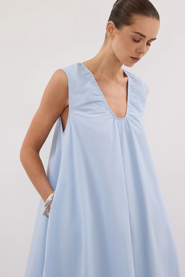 GABBY CORNFLOWER COTTON MIDI DRESS | DISSH