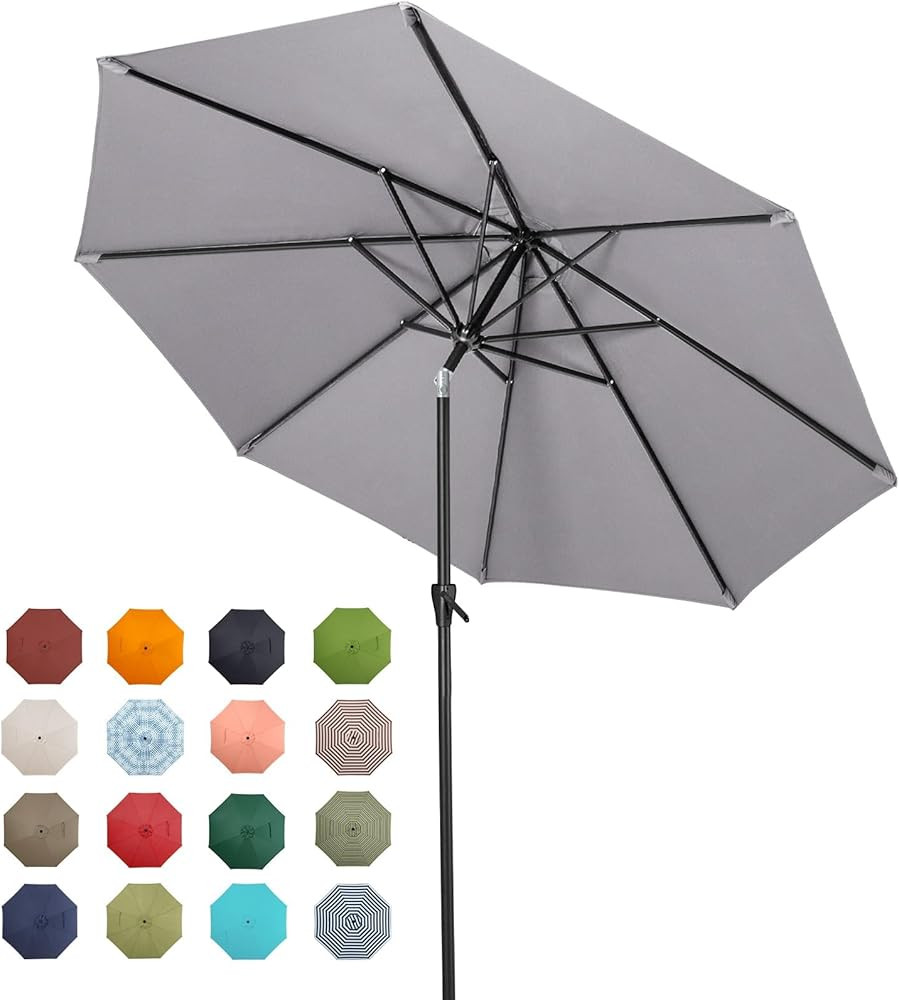 Tempera Patio Market Outdoor Table Umbrella with Push Button Tilt and Crank,Large Sun Umbrella wi... | Amazon (US)