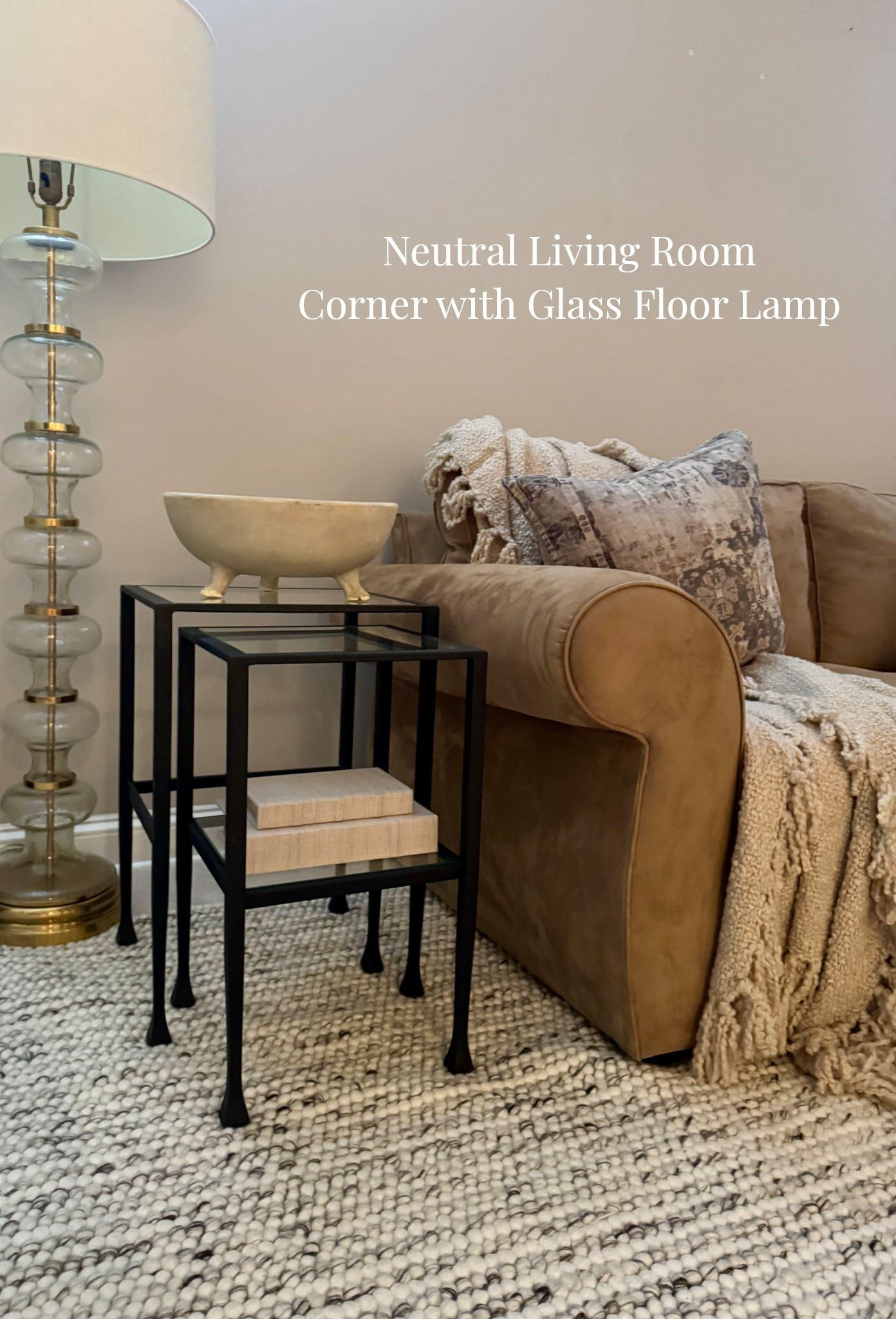 This corner finally feels finished 🤍
I’m loving how the glass floor lamp and nesting tables add warmth without feeling heavy. These are a few of my most-used living room staples that work with almost any neutral space.

#neutralhome
#livingroominspo
#homedecorfinds
#neutraldecor
#cozylivingroom
#moderntraditional
#homefavorites
#interiorinspo
#ltkhome

#LTKHome