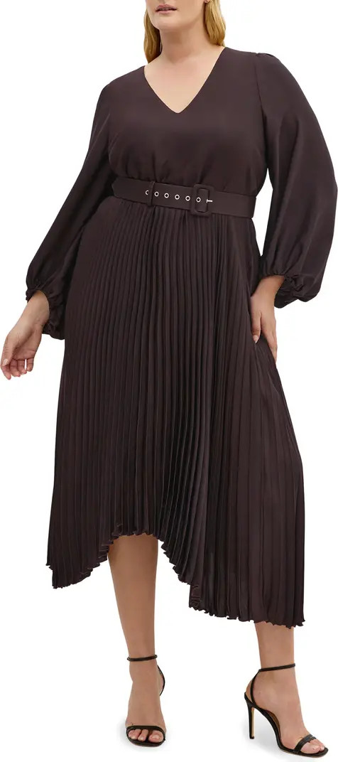 Amara Accordion Pleat Sateen Dress | Nordstrom